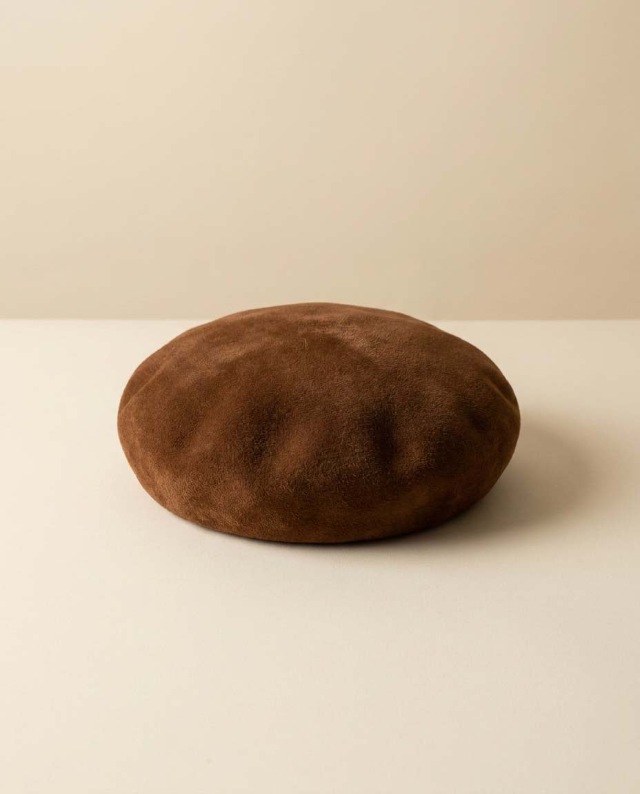 Vintage Barbisio Brown Beret Hat, Italian Fur Felt Tam, Cappellerie Barbisio Hat, Brown Wool Felt Beret, Designer Vintage Hat