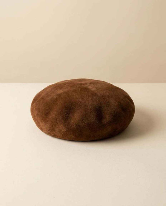 Vintage Barbisio Brown Beret Hat, Italian Fur Felt Tam, Cappellerie Barbisio Hat, Brown Wool Felt Beret, Designer Vintage Hat