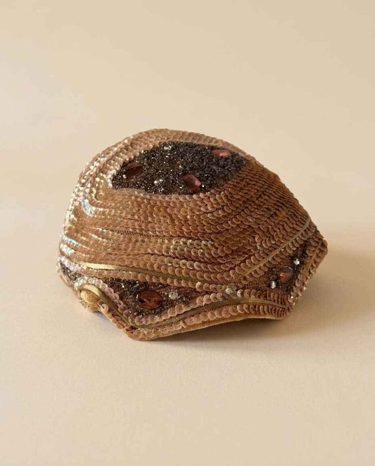 Vintage Valerie Modes Hat, 1960s Sequined Pillbox Hat, Beaded Cocktail Hat, Peach Pink Evening Hat, Formal Vintage Hat, Mid Century Millinery