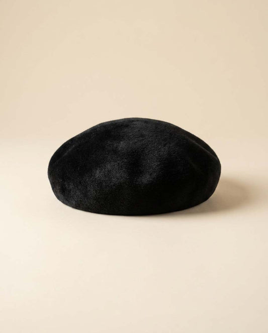 Vintage 1950s Barbisio Black Tam Hat, Italian Fur Felt Hat, Mid Century Cocktail Hat, Women's Designer Vintage Hat