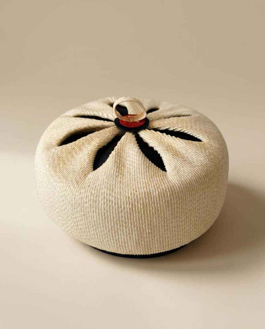 Vintage Norman Durand Original Pillbox Hat | 1960s Ivory Textured Cocktail Hat | Designer Mod Toque Style Millinery