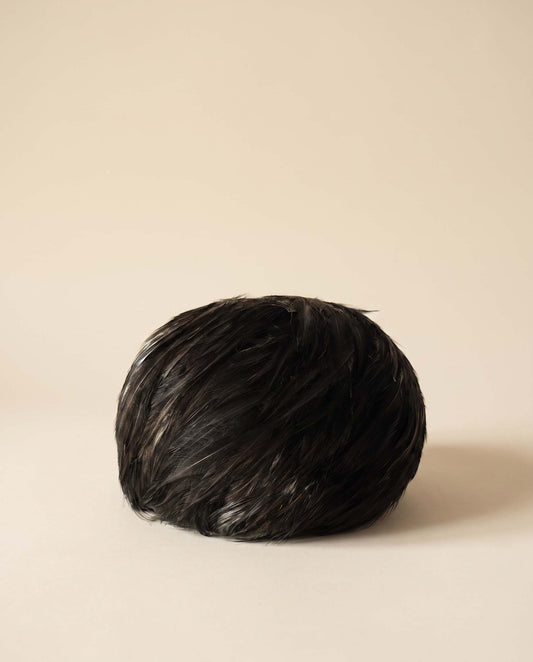 Vintage Christian Dior Feather Hat | Black Designer Cocktail Pillbox | Paris New York Chapeaux | 1960s Couture Millinery