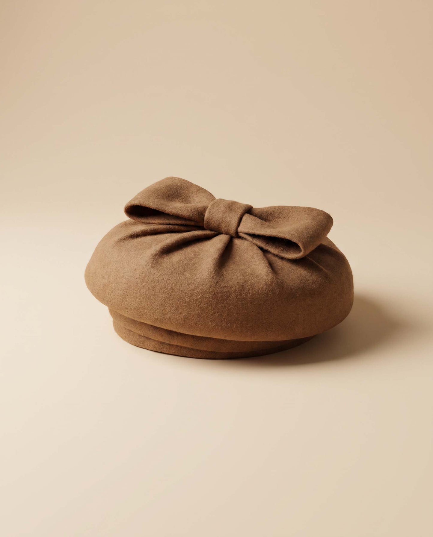 Vintage Sally Victor Hat Camel Wool Felt Bow I Magnin 1950s Designer Women's Ha