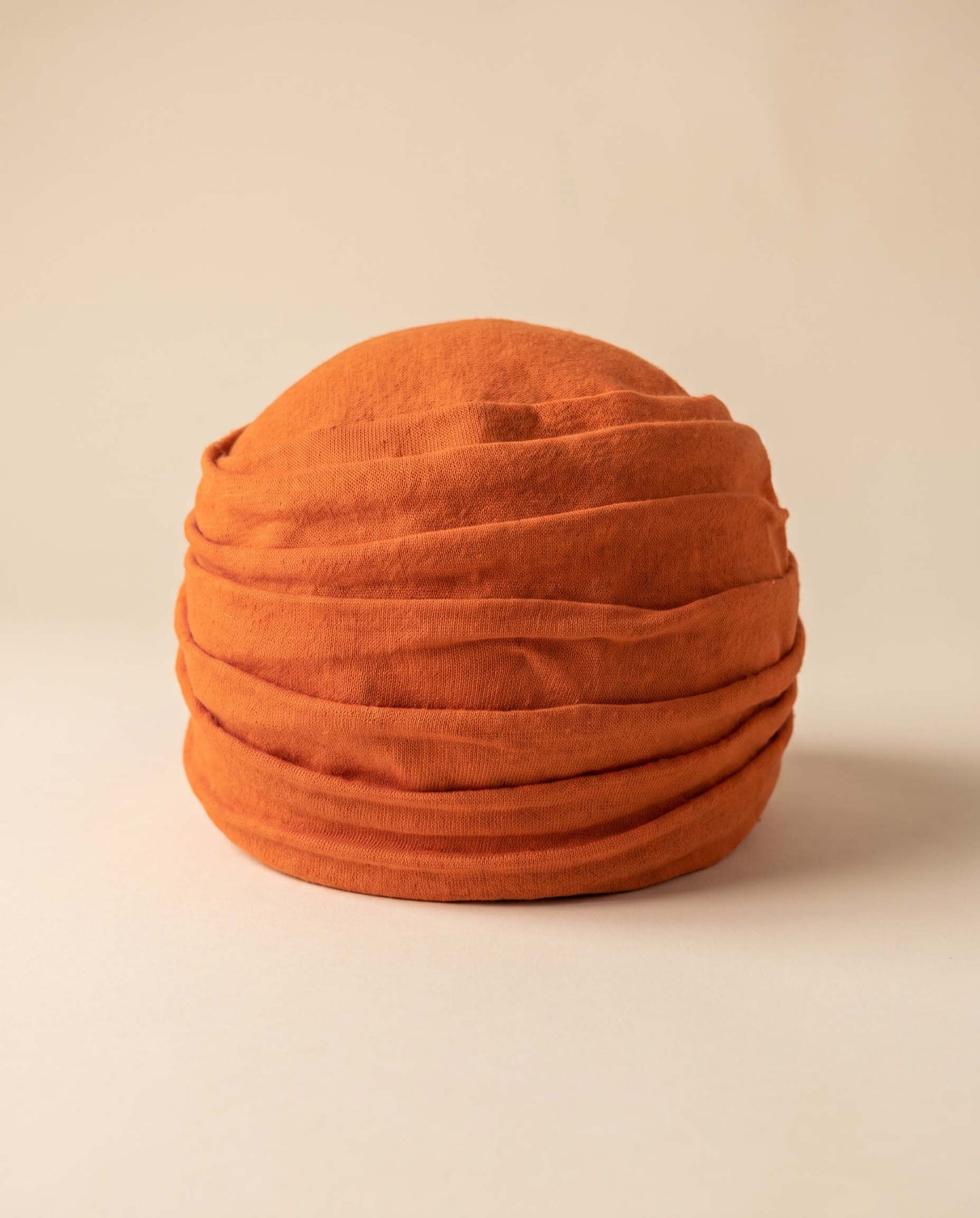 1960s Vintage Burnt Orange Turban Hat | Draped Mod Cocktail Hat | Mid Century Women's Millinery