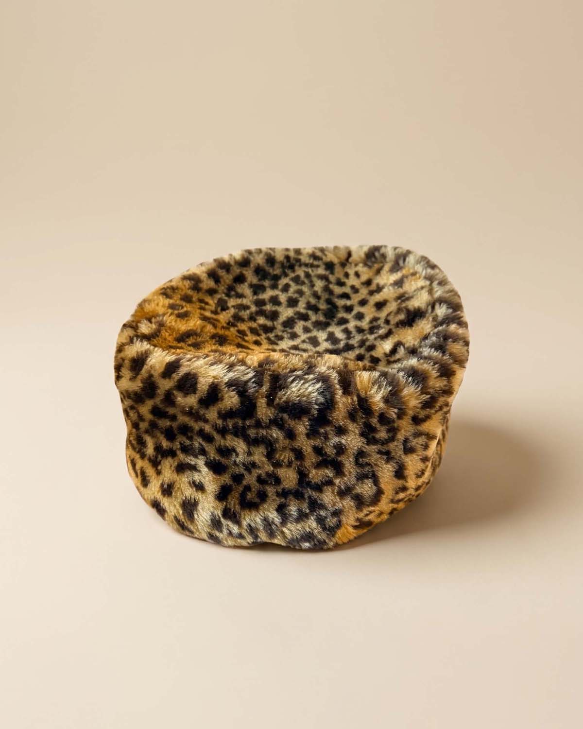 Vintage 1960s Leopard Print Faux Fur Pillbox Hat | Animal Print Mod Winter Hat Made in USA