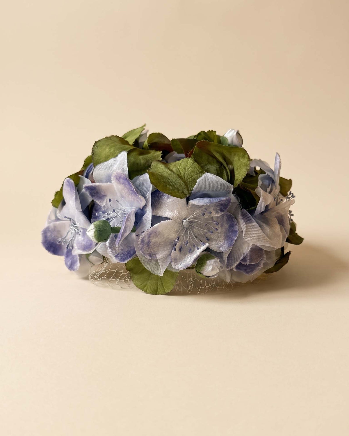 Vintage 1950s Sally Victor Hat | Blue Floral Veiled Cocktail Hat | Designer Flower Hat