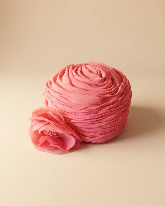 Vintage WM Silverman New York Hat | Pink Ruched Floral Cocktail Hat | 1960s Designer Millinery