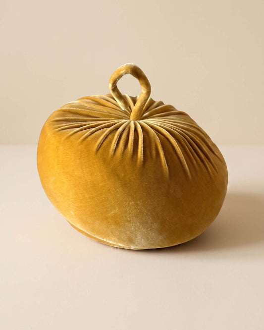 Vintage 1960s Miss Alice Velvet Turban Hat | Golden Mustard Yellow Sculptural Pillbox | Montaldo's Designer Millinery