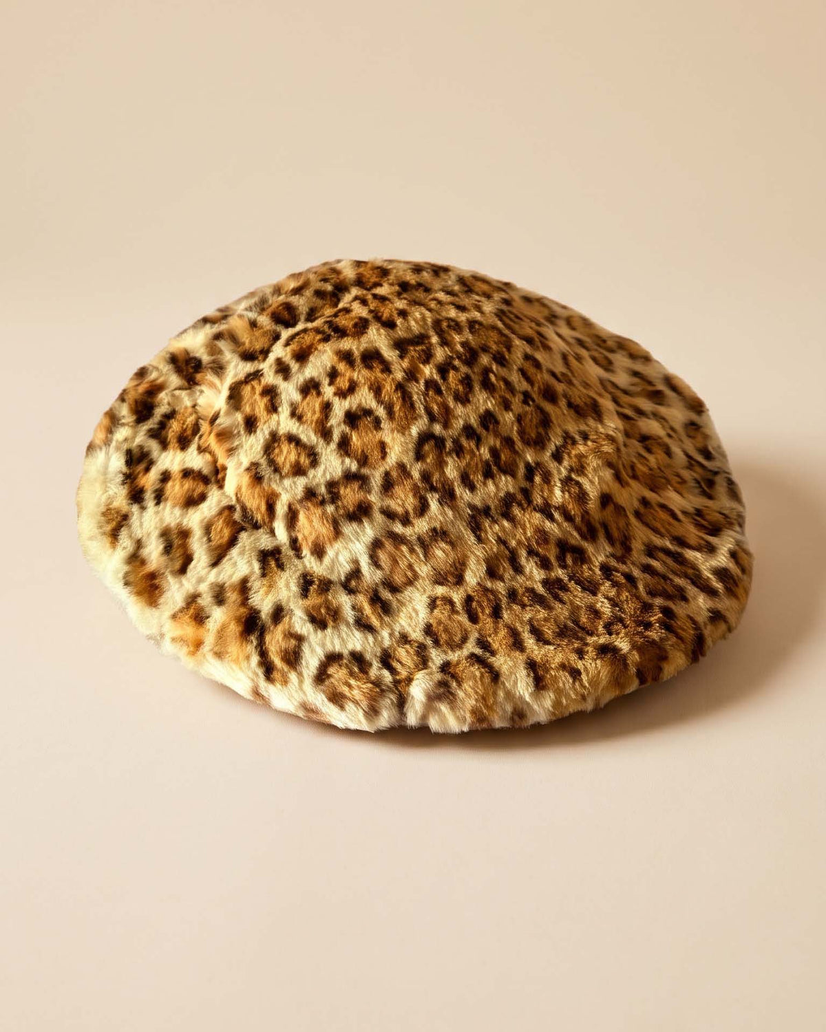 Vintage 1950s Leopard Print Faux Fur Hat | Wide Brimmed Picture Hat | Rockabilly Animal Print Millinery | Retro Winter Fashion