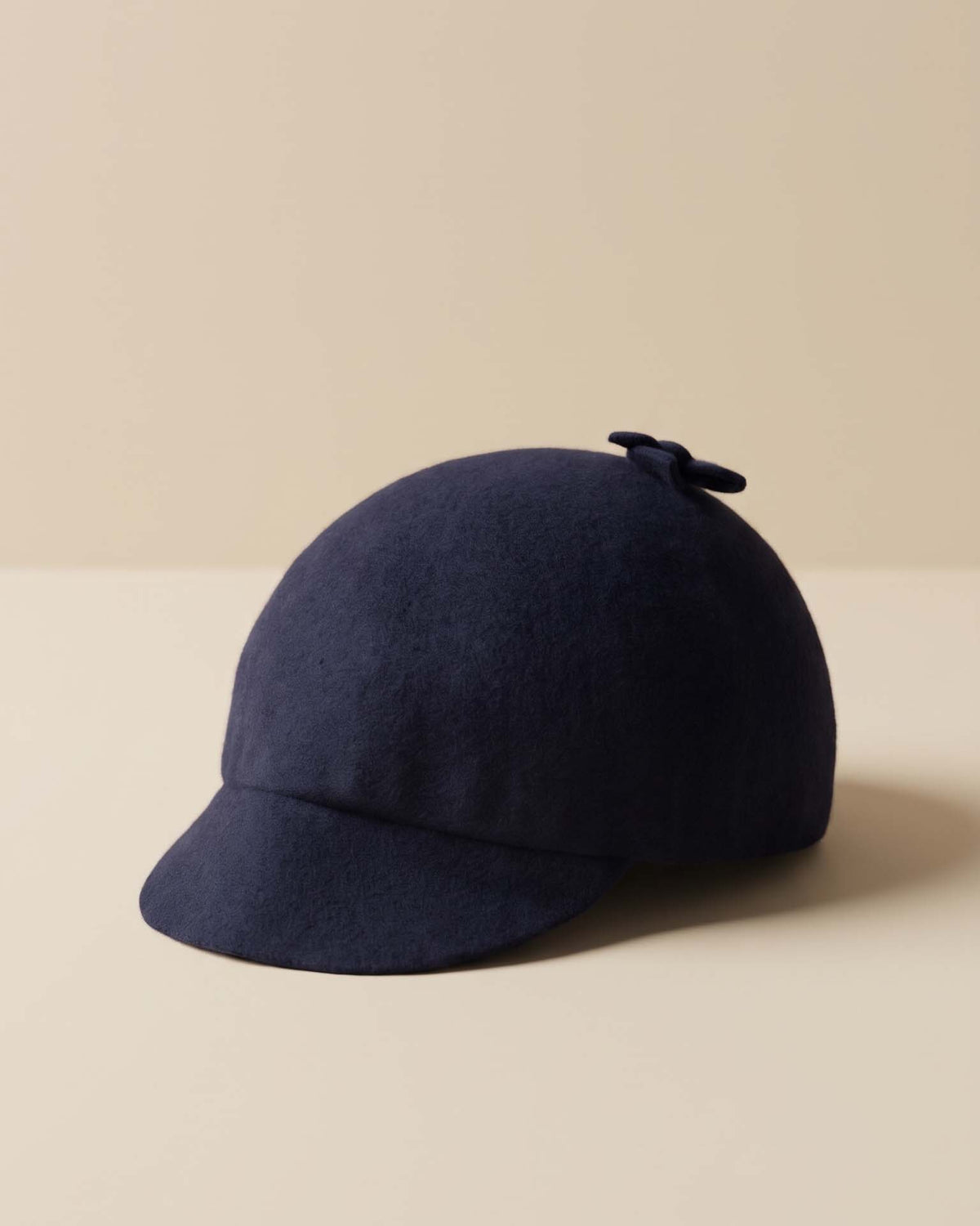 Vintage 1960s Keuser Lint Navy Blue Wool Felt Riding Cap Hat Equestrian Style Brimmed Cloche Retro Millinery