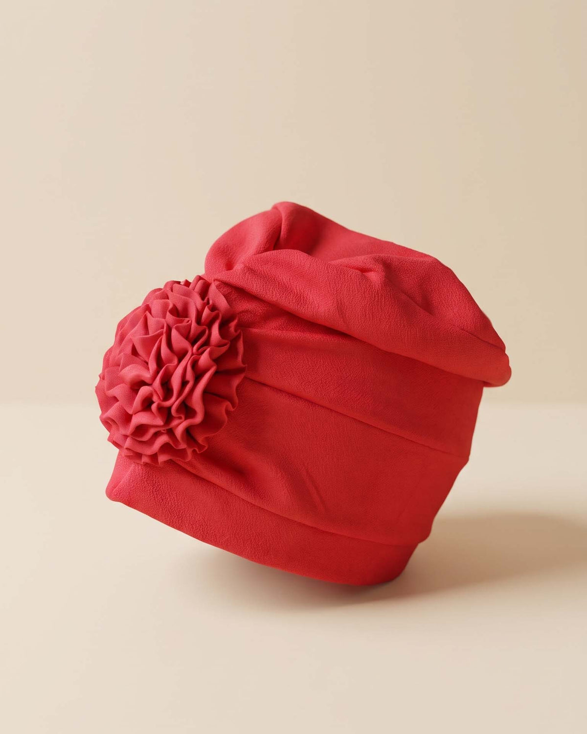 Vintage 1960s Hot Pink Turban Hat Fuchsia Draped Fabric Flower Cocktail Church Wedding Hat Retro Millinery