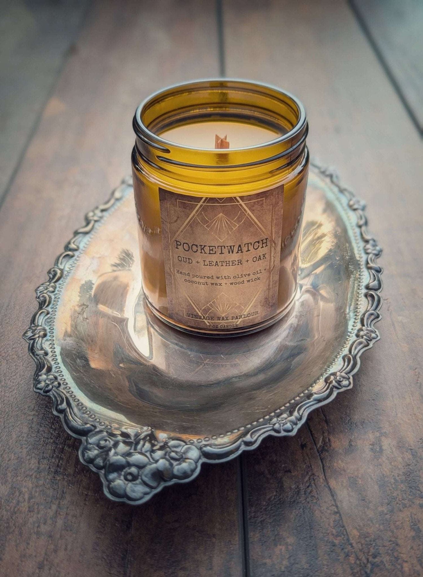 Vintage-Inspired Wooden Wick Candle