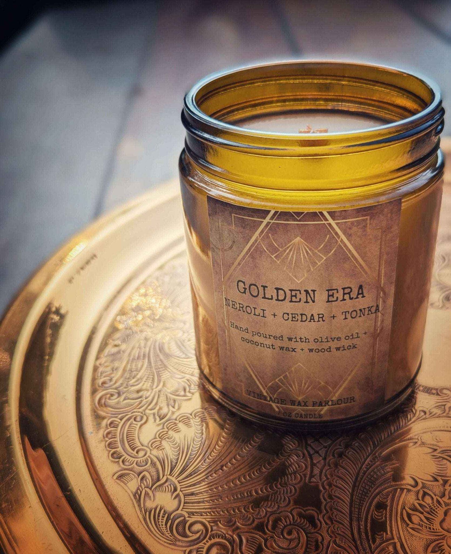 Vintage-Inspired Wooden Wick Candle